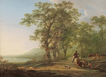 Figuren in einer Waldlandschaft